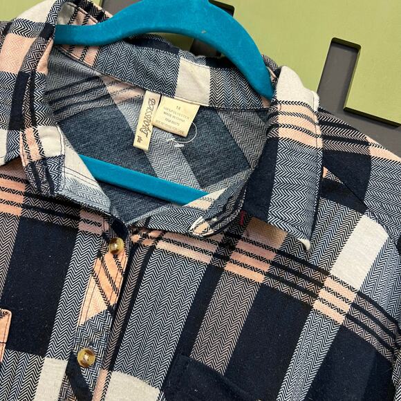 Pink + Navy Women's Butter Soft Flannel Plus Size 1XL - Picture 2 of 2